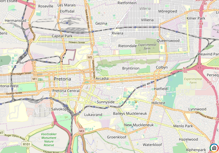 Map location of Arcadia